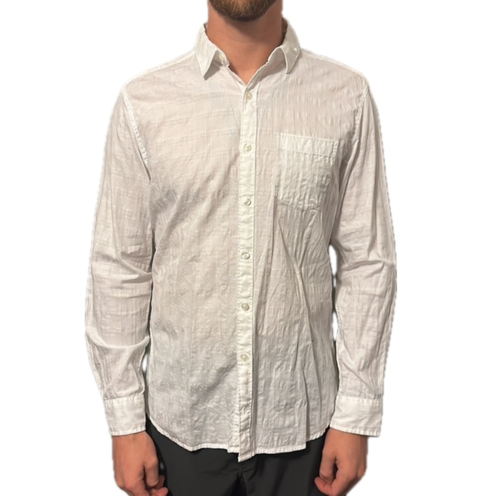 Marc Anthony slim fit cotton textured white button up